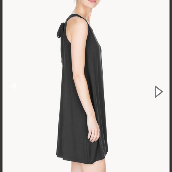 NWT Lilla P “The Black Dress” Tie Neck Cutout Bow Detail Tunic Dress - XL - Picture 2 of 13